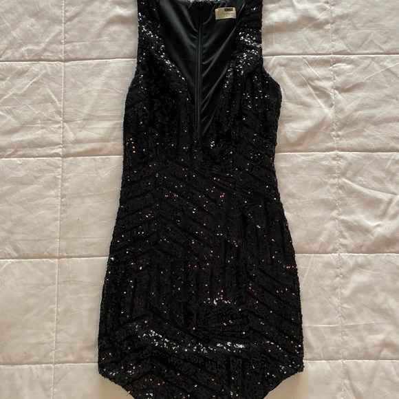 LF Black Sequin Mini Dress “Small” - Picture 2 of 5
